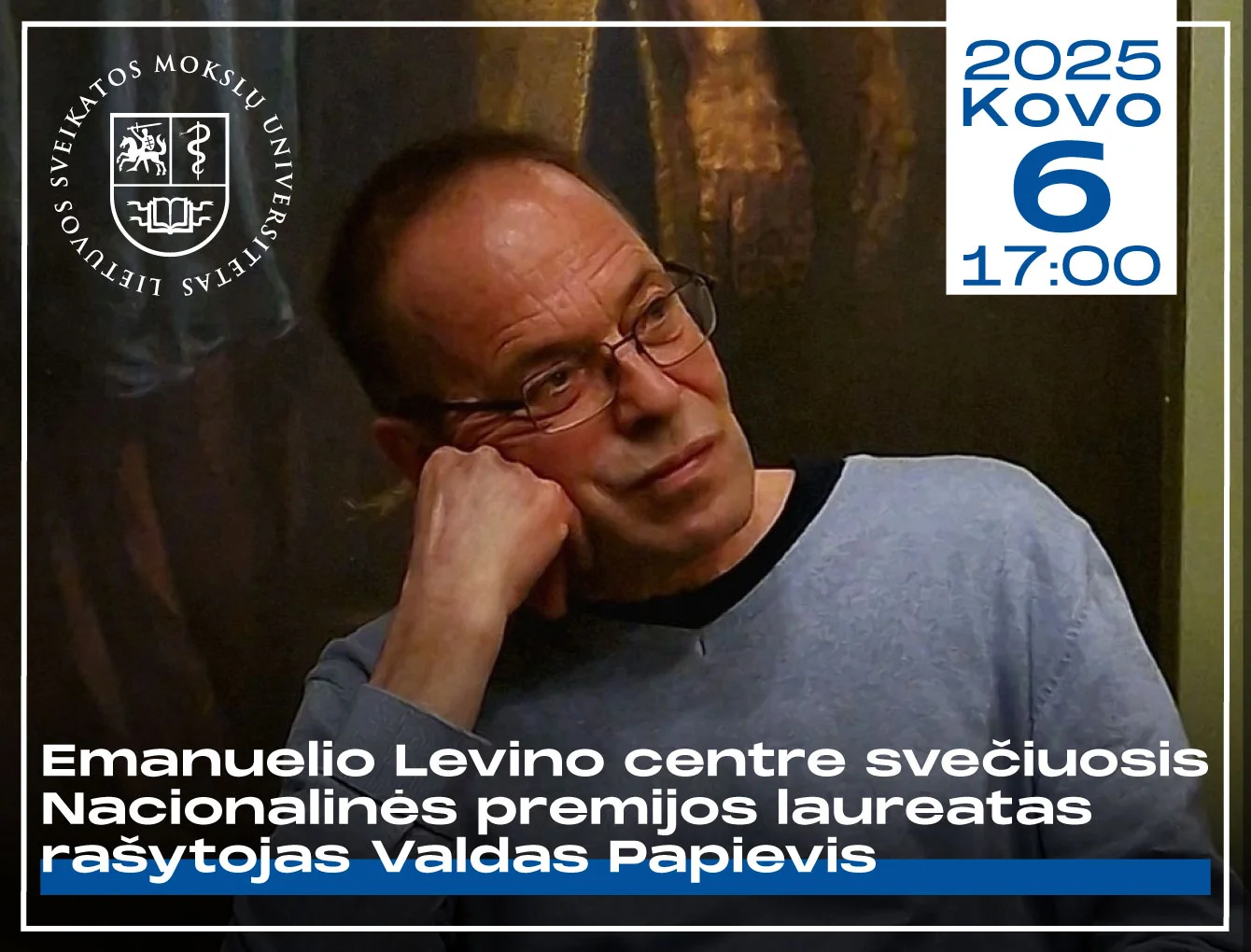 Susitikimas su nacionalinės premijos laureatu rašytoju Valdu Papieviu