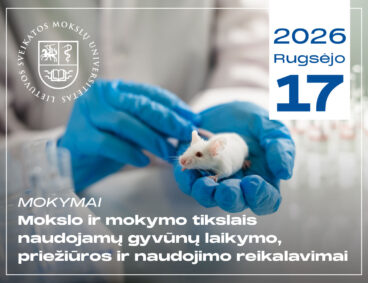 MOKYMAI: Mokslo ir mokymo tikslais naudojamų gyvūnų