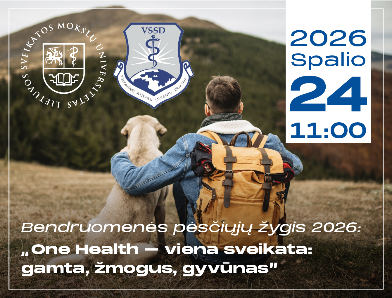 Bendruomenės pėsčiųjų žygis 2026: „One Health – viena sveikata: gamta, žmogus, gyvūnas“ 