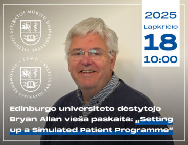 Edinburgo universiteto dėstytojo paskaita „Setting up a Simulated Patient Programme”